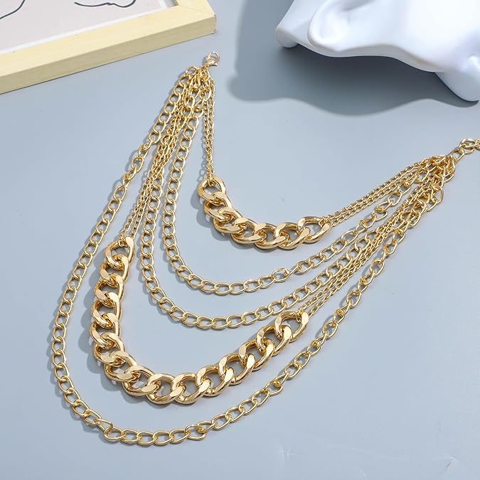 18K Gold Chunky Chain Jewelry Set